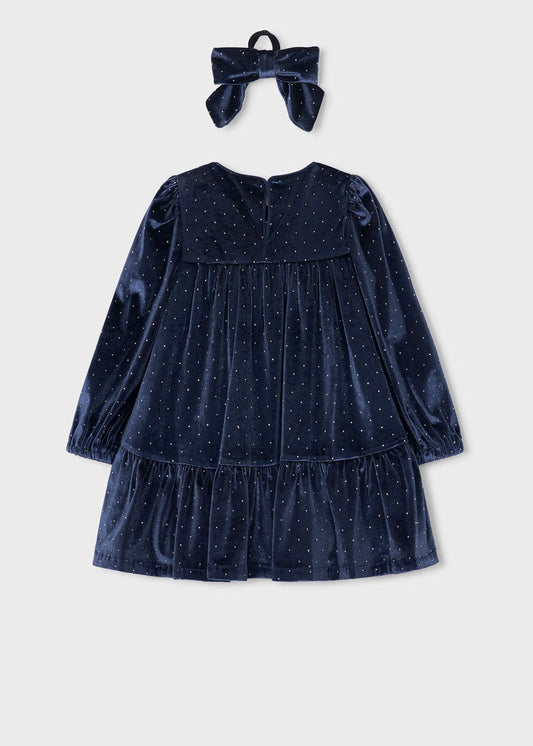 Samtkleid mit Haarband für Mädchen