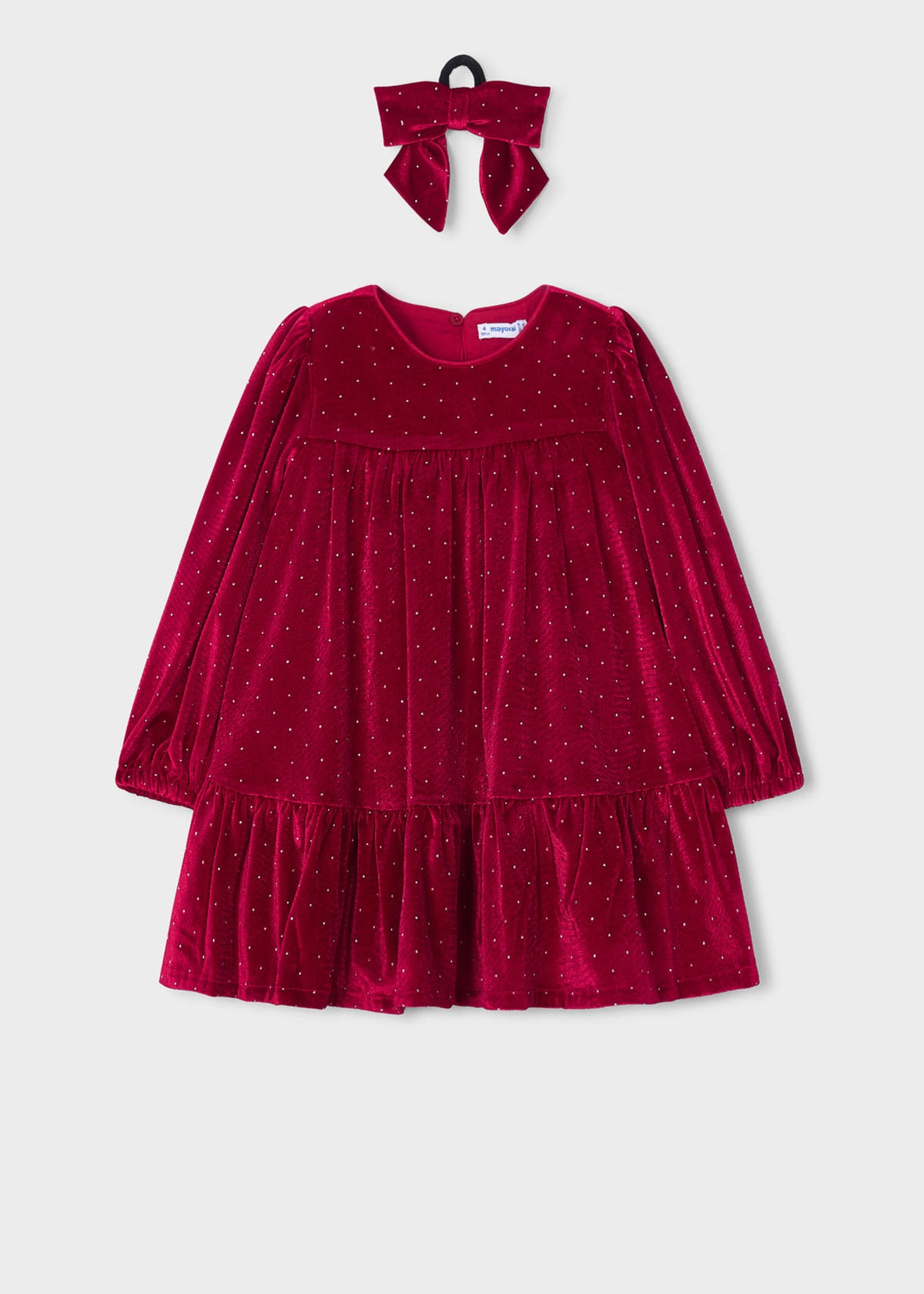 Velvet dress with a hairband for girls
