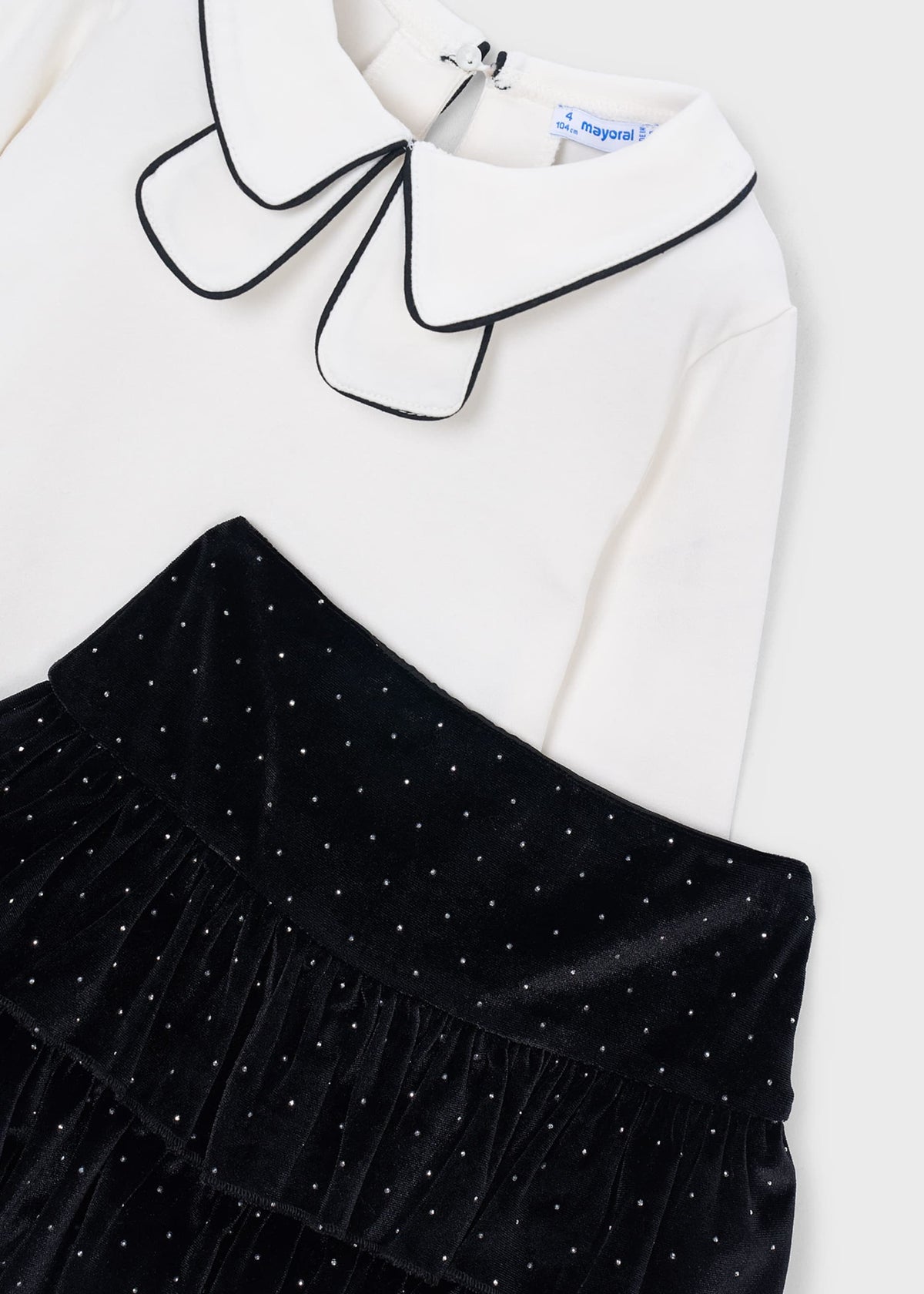 Velvet skirt and T-shirt set for girls